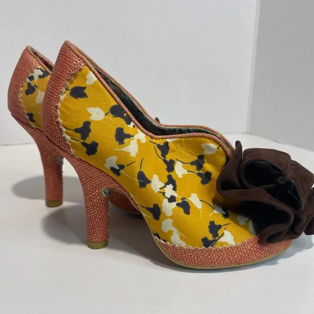 MUTINY by  Irregular Choice Shoes HIGH HEEL BROWN BOW SIZE 36